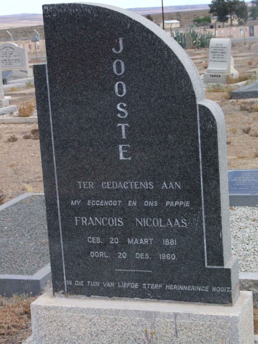 JOOSTE Francois Nicolaas 1881-1960