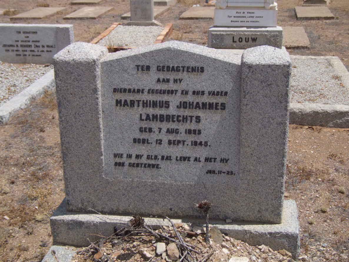LAMBRECHTS Marthinus Johannes 1895-1945