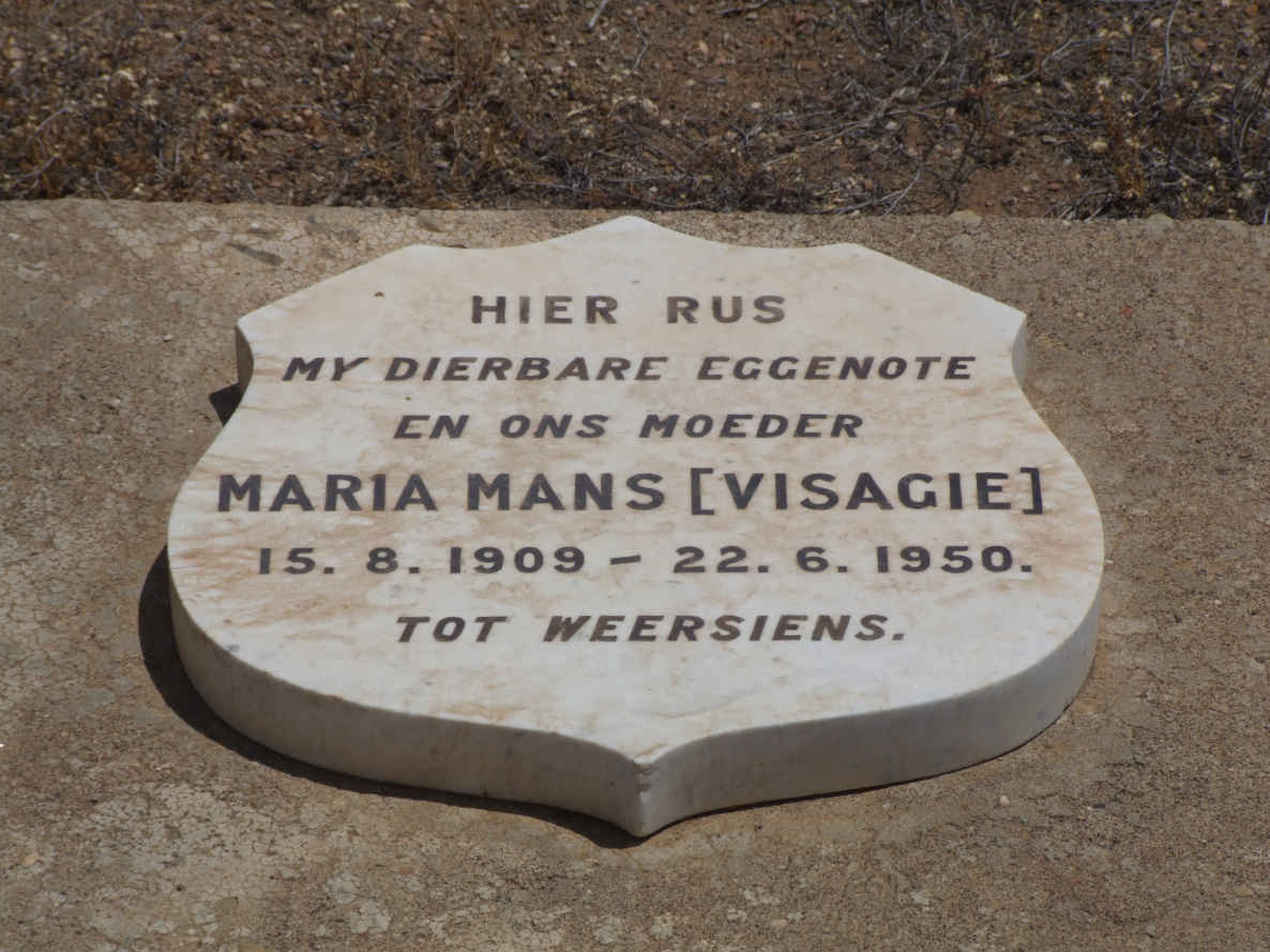 MANS Maria nee VISAGIE 1909-1950