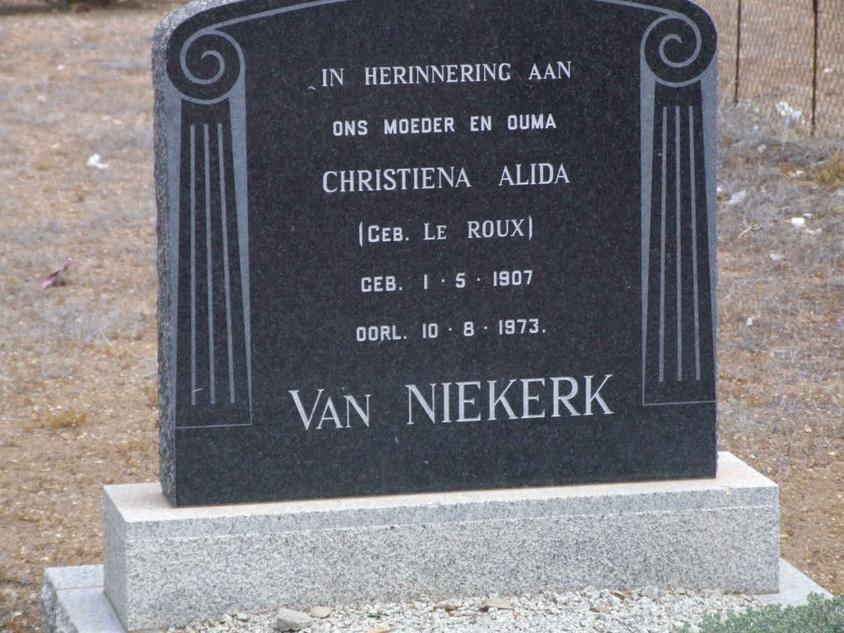NIEKERK Christiena Alida, van nee LE ROUX 1907-1973