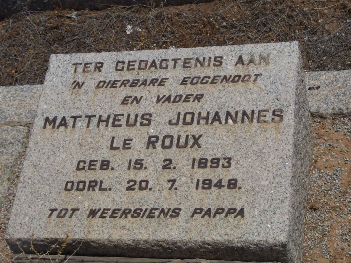 ROUX Mattheus Johannes, le 1893-1948