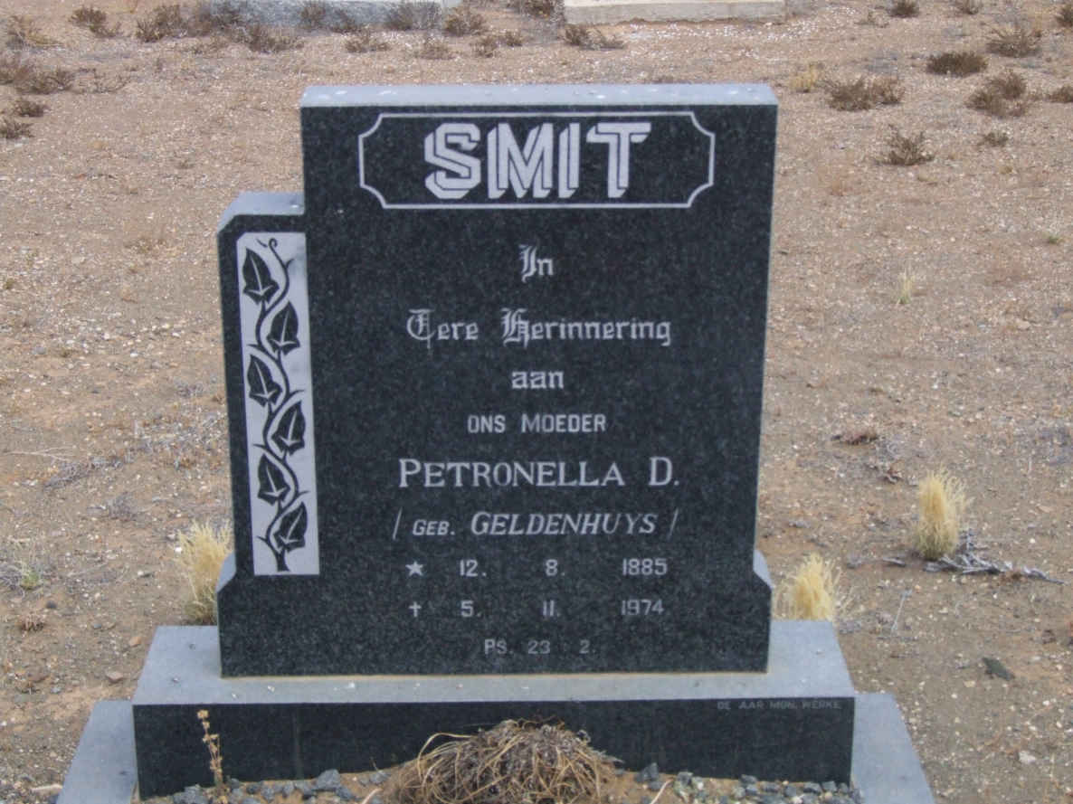 SMIT Petronella D. nee GELDENHUYS 1885-1974