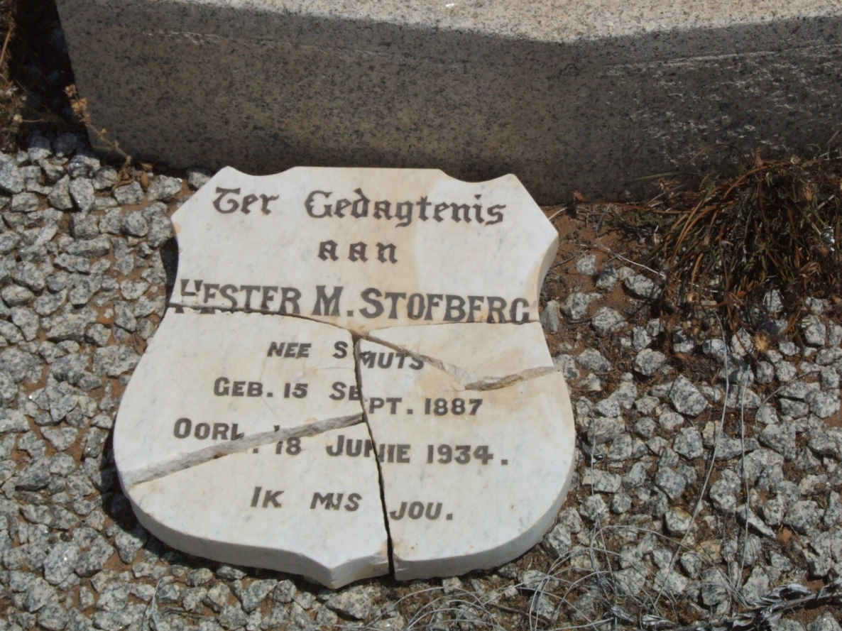 STOFBERG Hester M. nee SMUTS 1887-1934