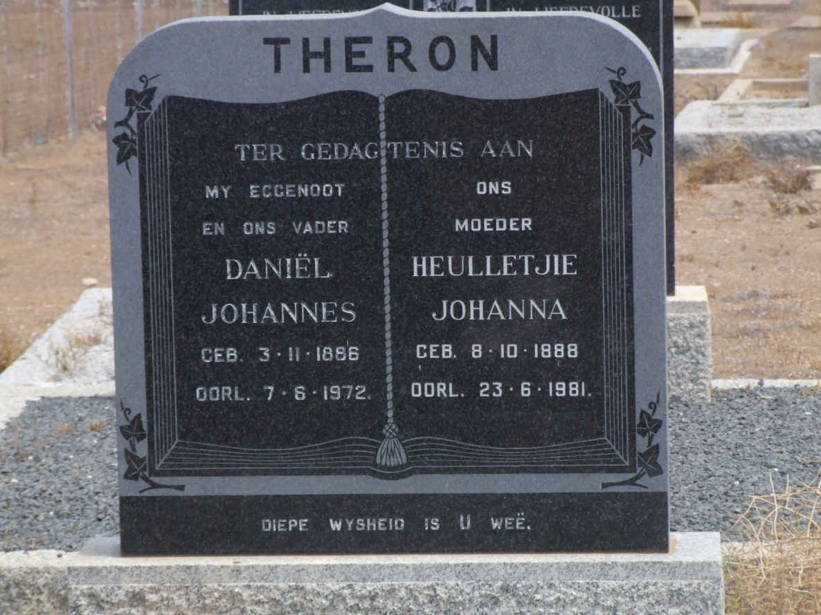 THERON Daniel Johannes 1886-1972 &amp; Heulletjie Johanna 1888-1981