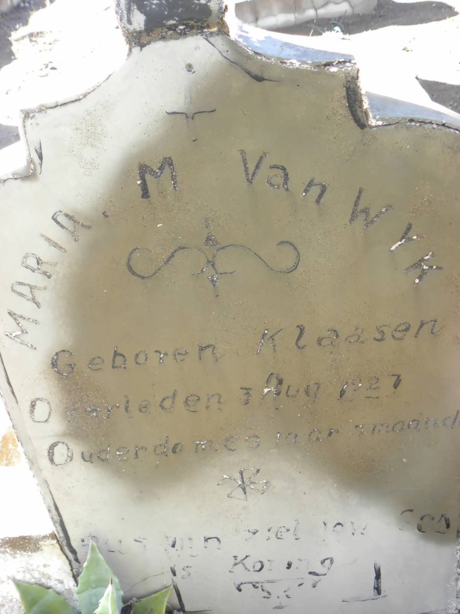 WYK Maria M., van nee KLAASEN -1927