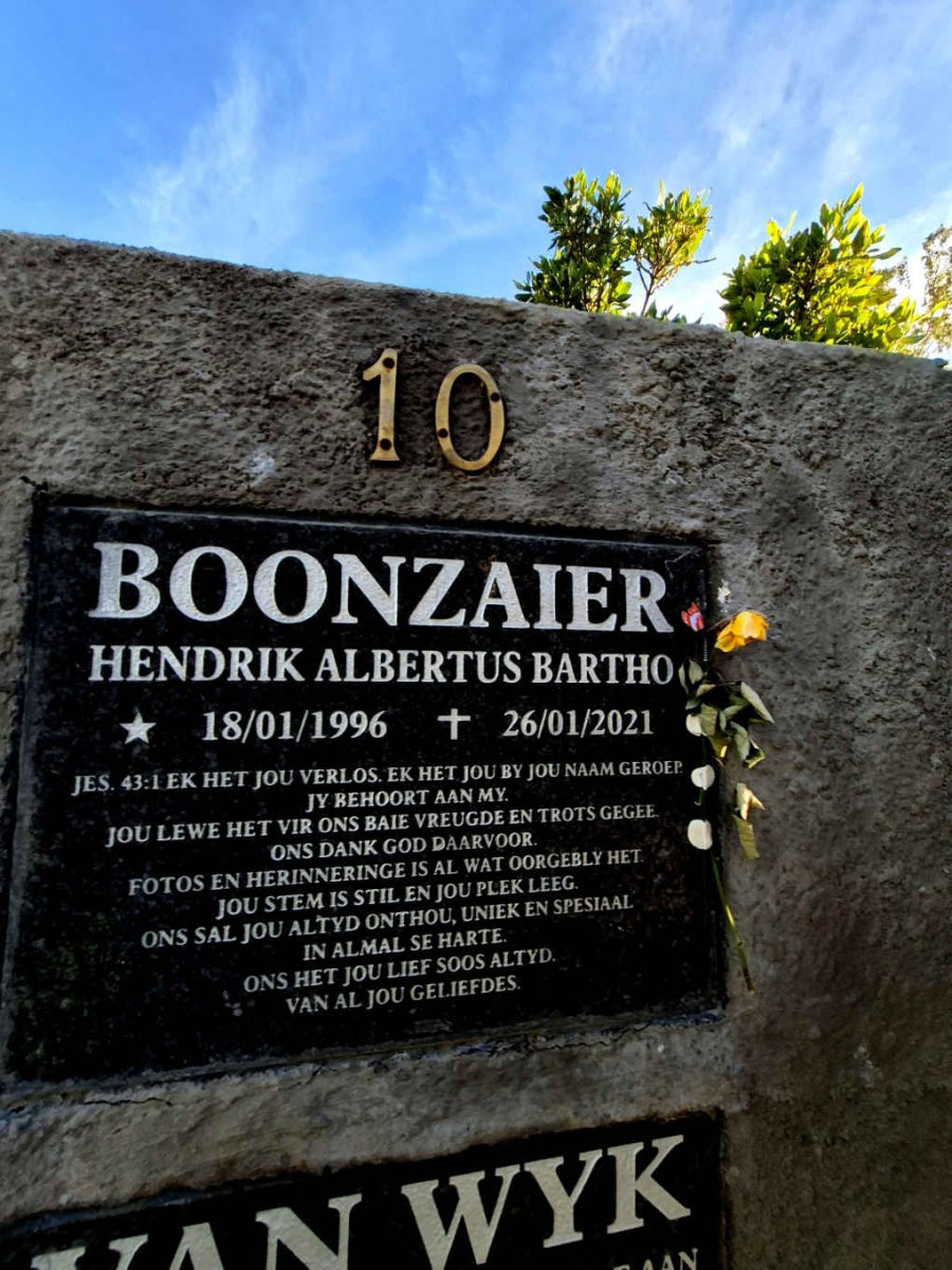 BOONZAIER Hendrik Albertus Bartho 1996-2021