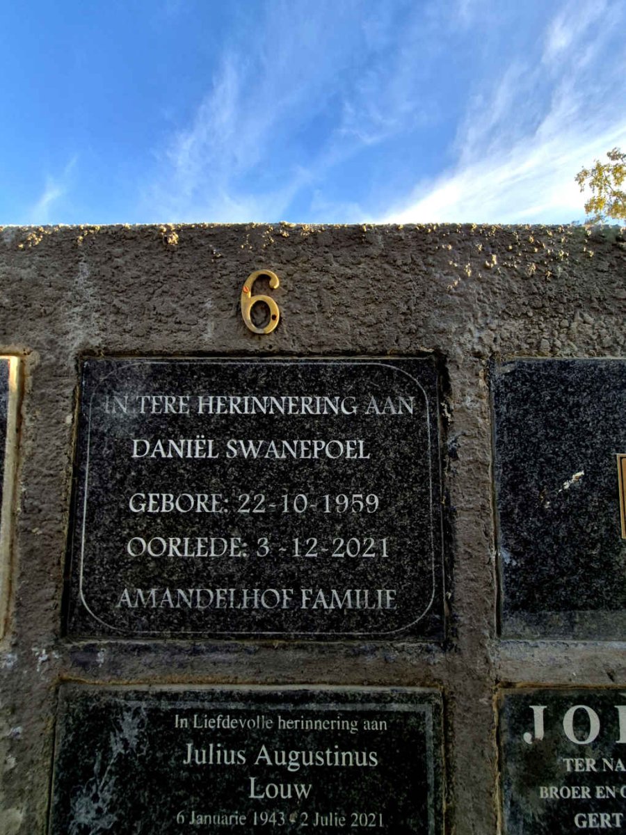 SWANEPOEL Daniel 1959-2021