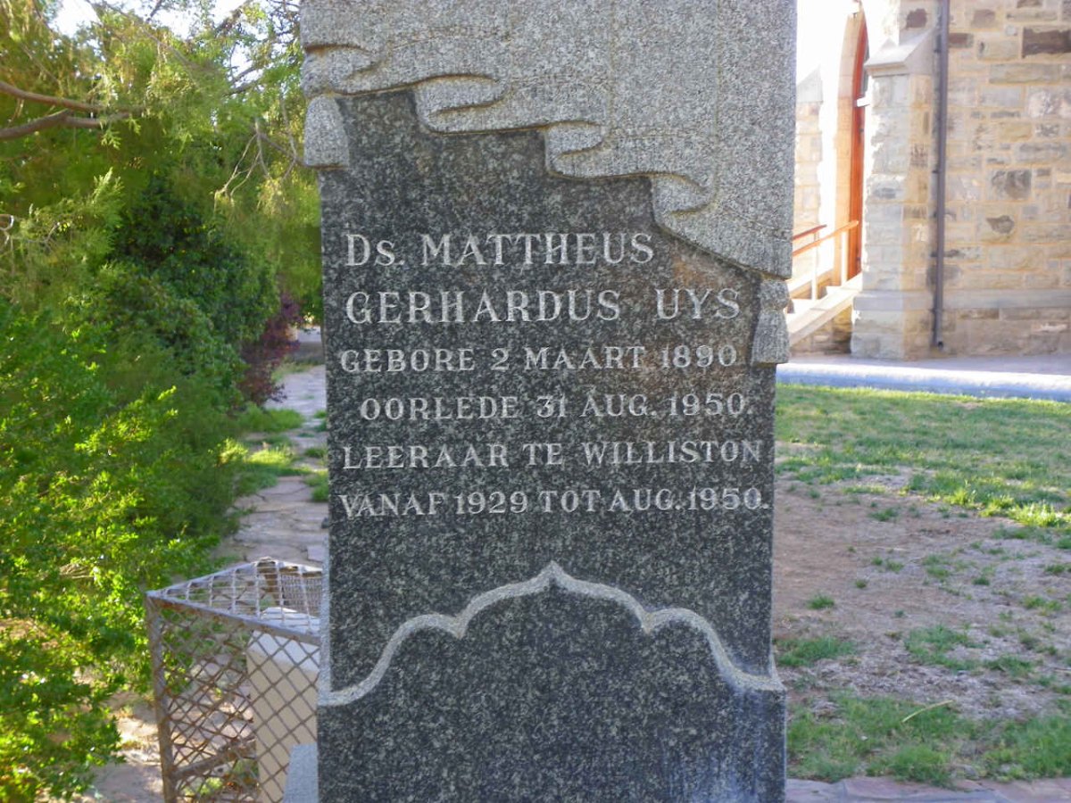 UYS Mattheus Gerhardus 1890-1950