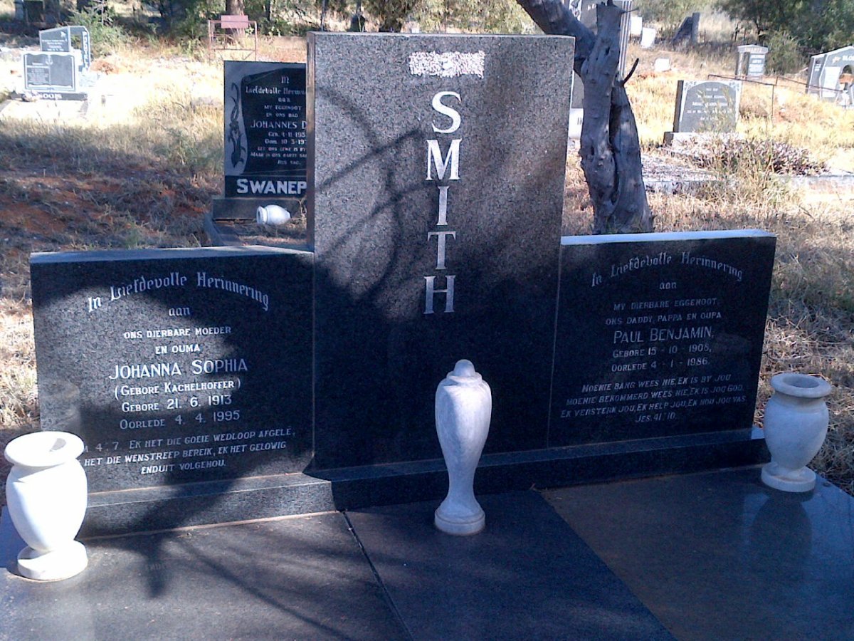 SMITH Paul Benjamin 1908-1986 &amp; Johanna Sophia KACHELHOFFER 1913-1995
