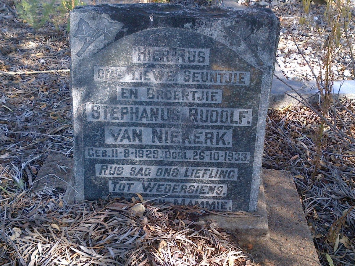 NIEKERK Stephanus Rudolf, van 1929-1933